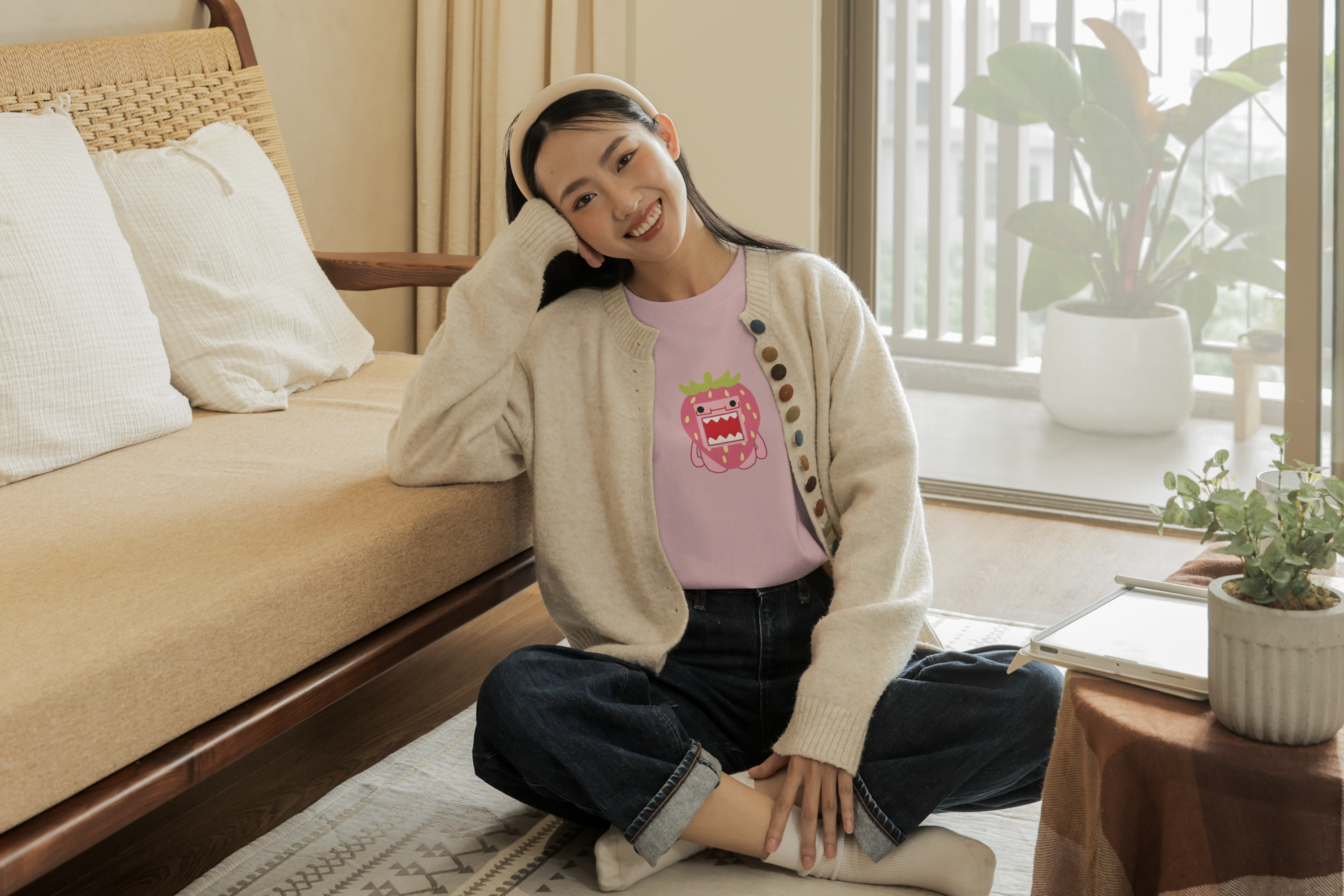 Strawberry Pink Domo Females Tee